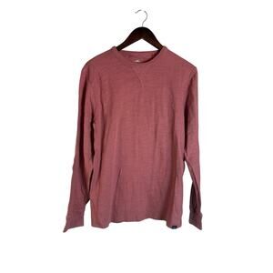 Faherty Long Sleeve Shirt Womens Small Pink Organic Cotton Crewneck Sweatshirt